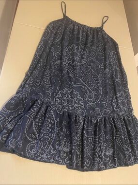 Navy Paisley Spaghetti Strap Sundress L67
